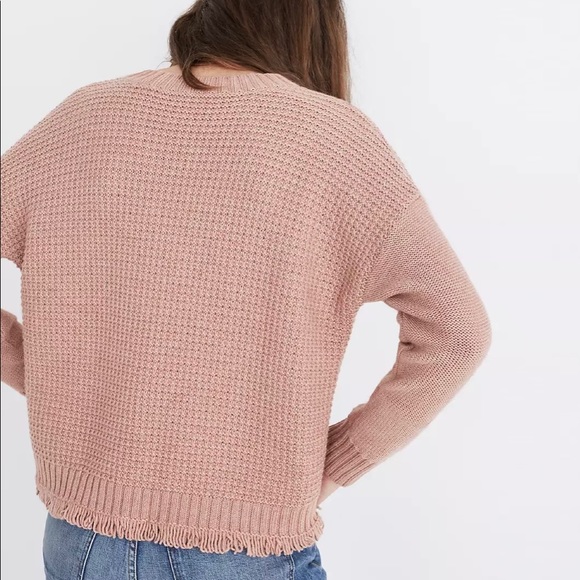 Madewell Merino Wool Blend Stitchmix Pullover Sweater Size S Patchwork Cableknit - Picture 2 of 5